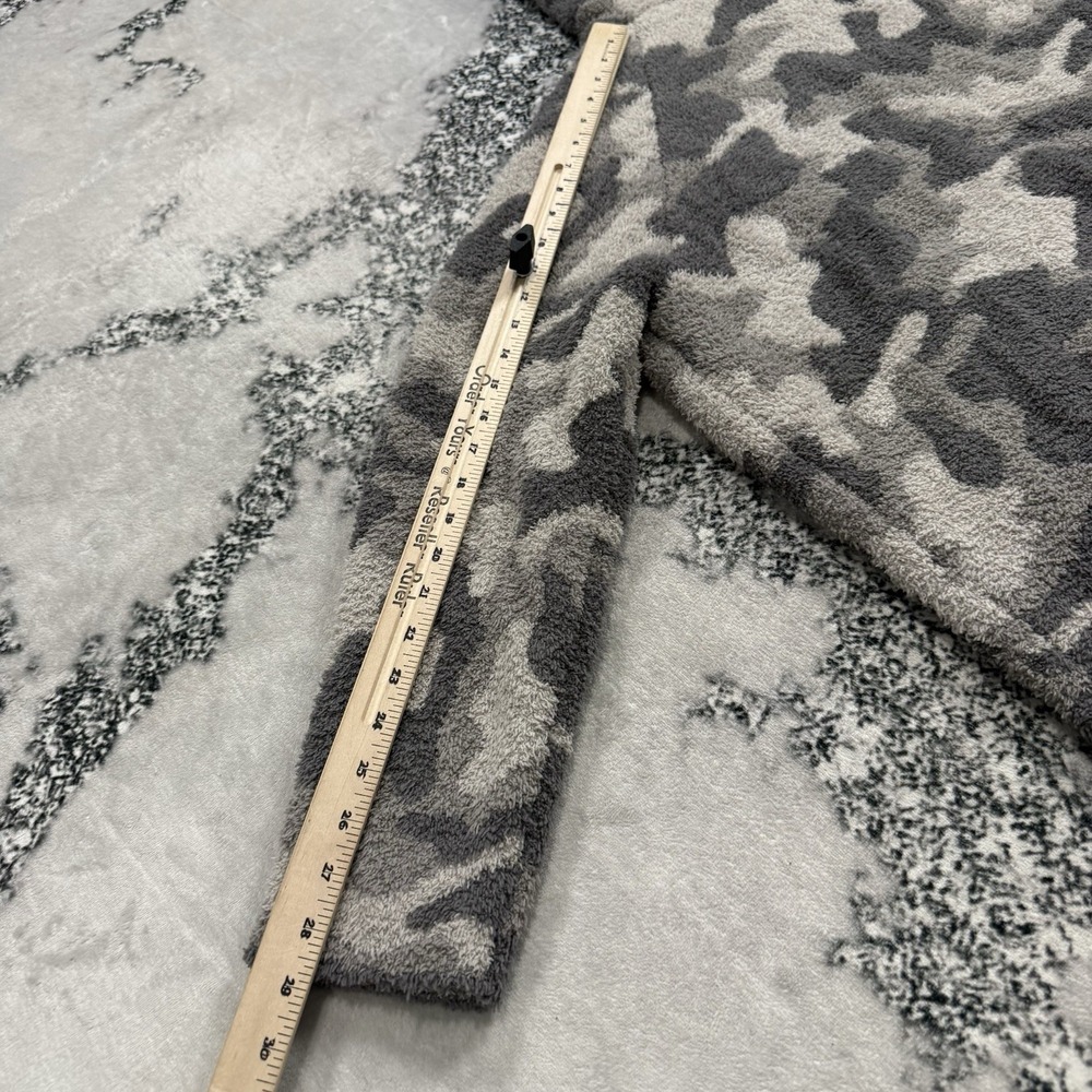 Barefoot Dreams Cozychic Womens L Camo Hoodie Gray Plush Zip Jacket Soft Fleece - Picture 3 of 11
